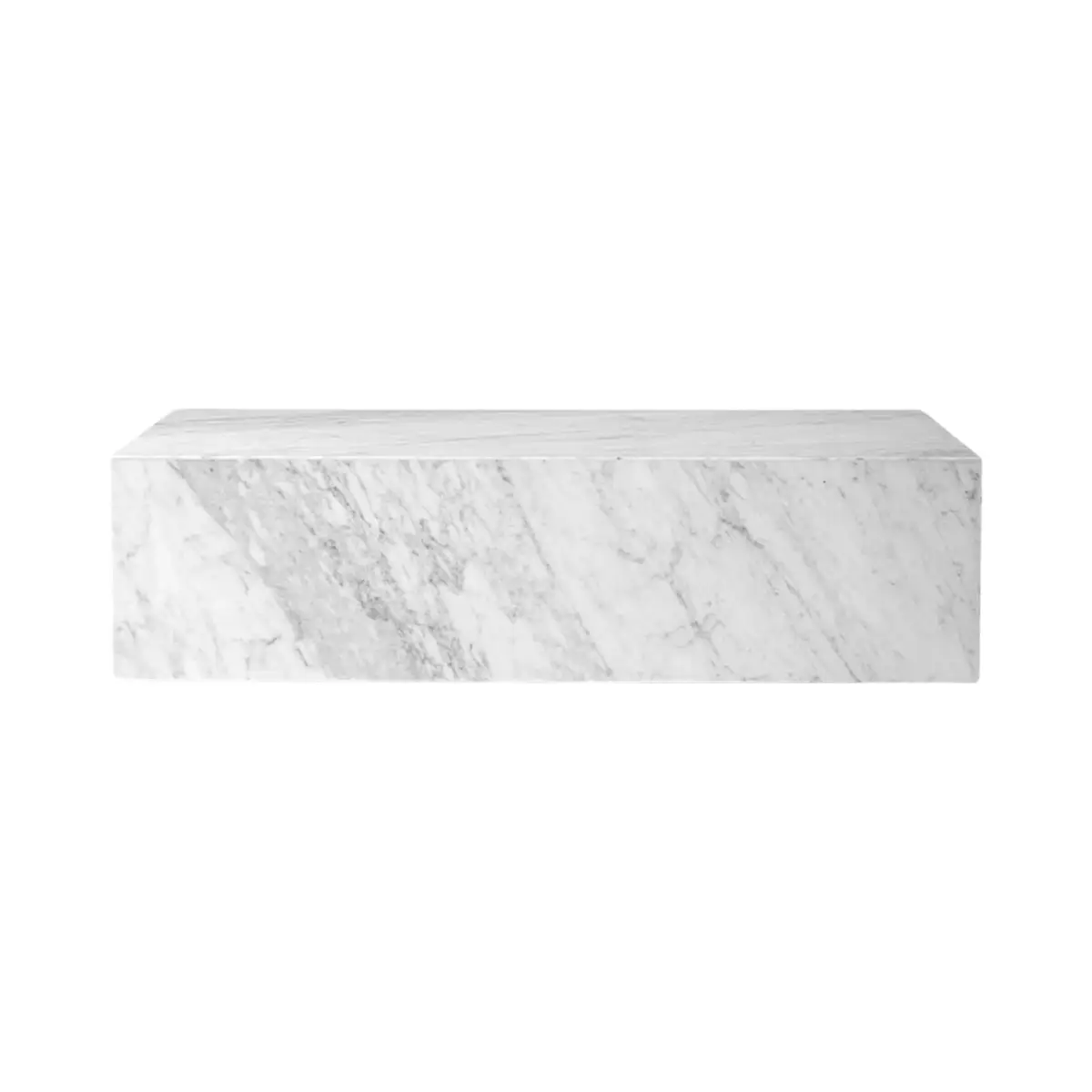 Plinth Couchtisch aus Carrara-Marmor, niedrig