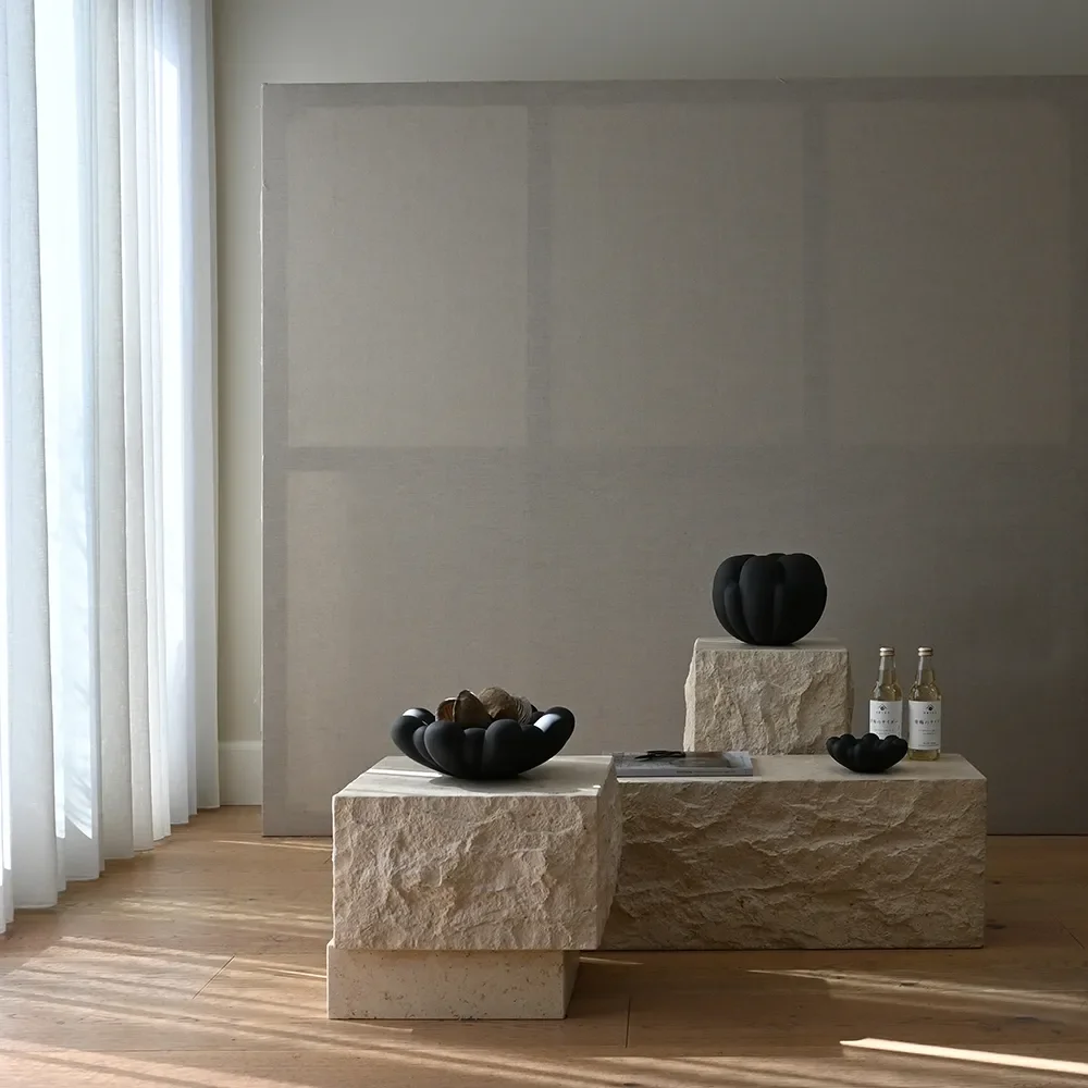 Temple Couchtisch, niedrig – Limestone