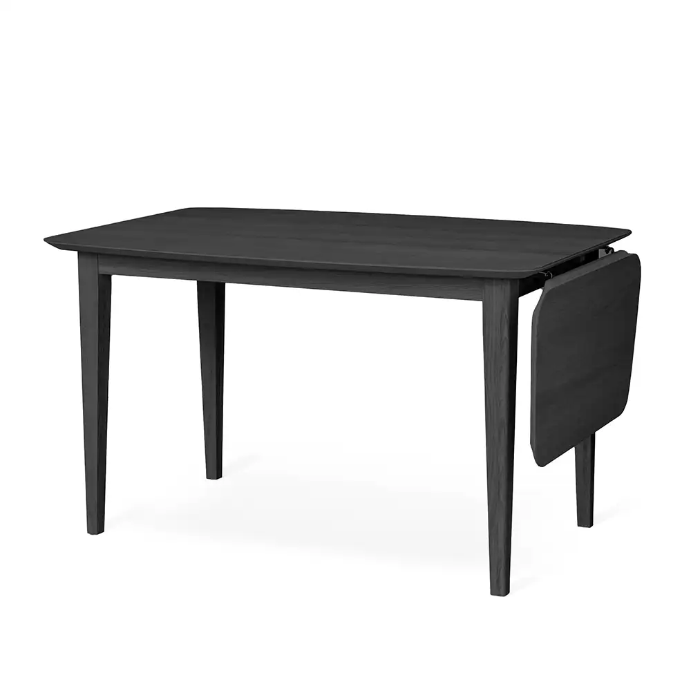 Ella Esstisch 125x85 mit Klappe schwarz