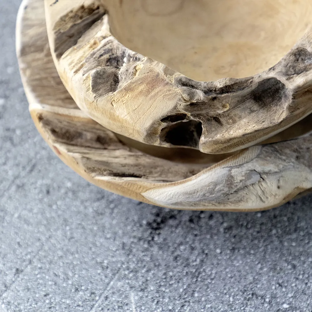 Wurzelholzschüssel 2er-Pack