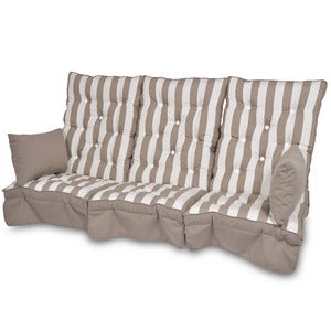 Swing Sofa Kissen High Back Taupe gestreift