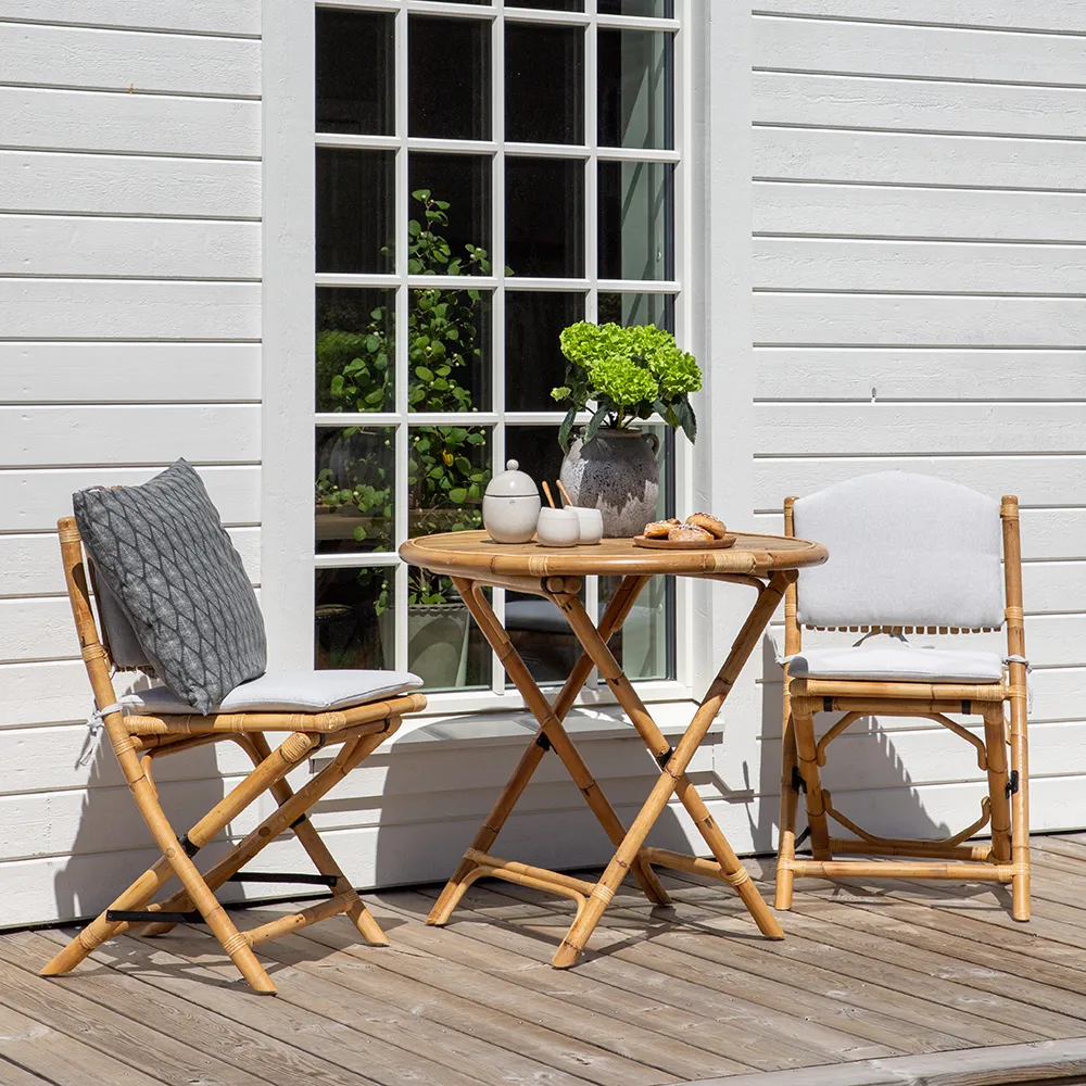 Cane Couchtisch Ø90 cm Bambus