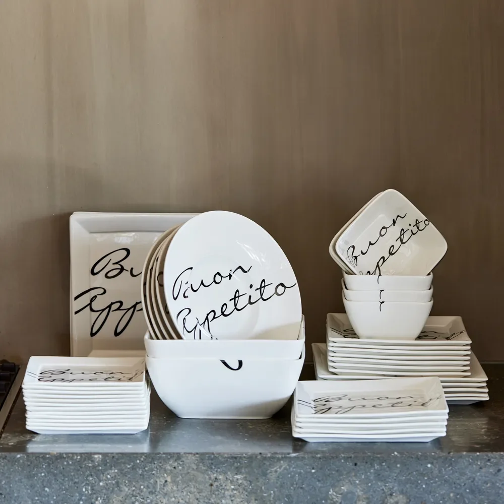 Buon Appetito quadratischer Teller 18 x 18 cm