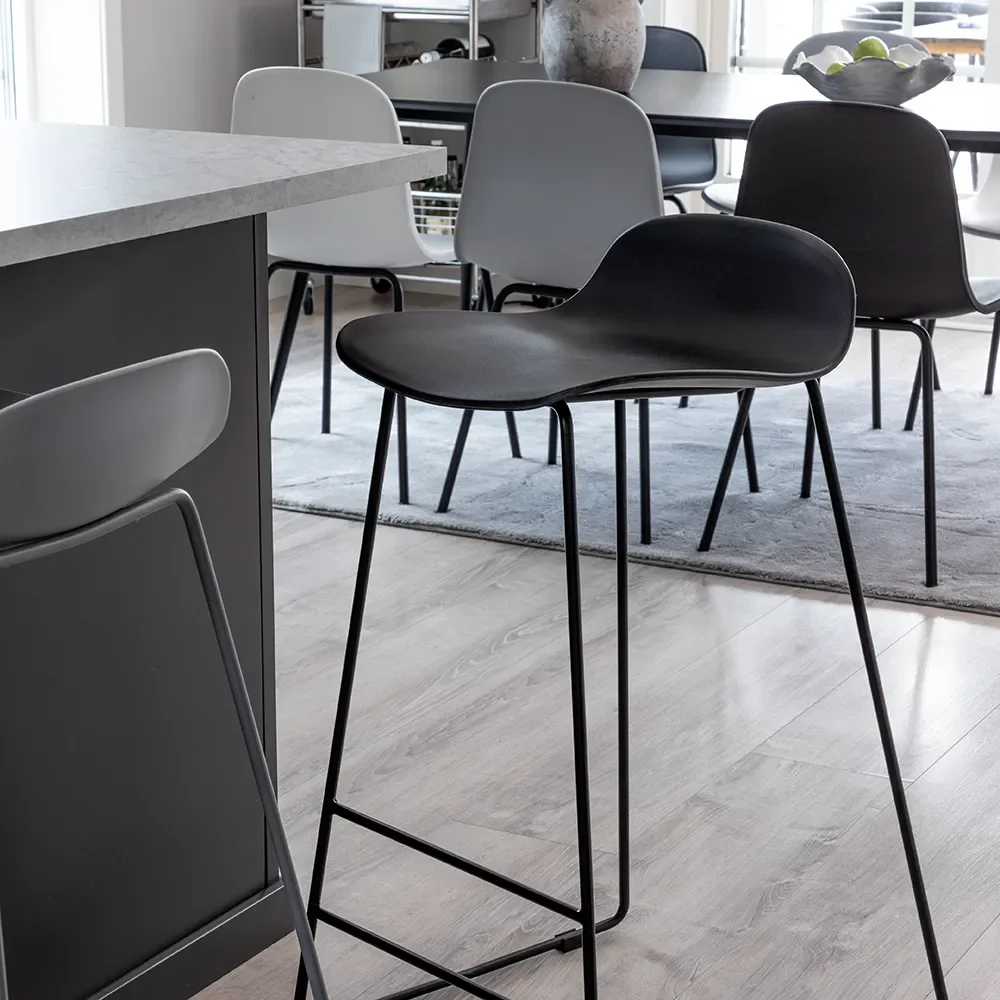 Wave Barhocker schwarz 2er-Pack 