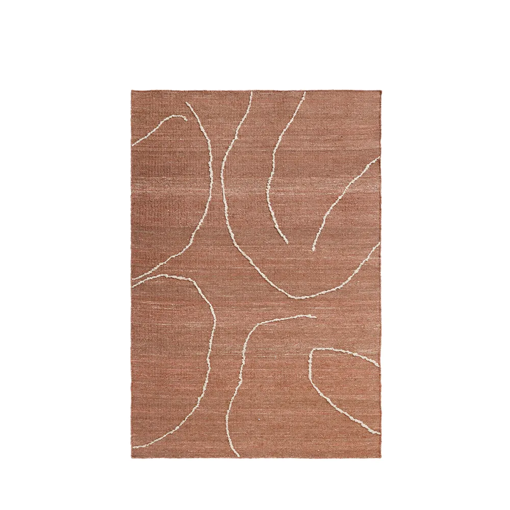 Handgewebter Teppich aus Jute Gesso Terracotta 140x200 cm