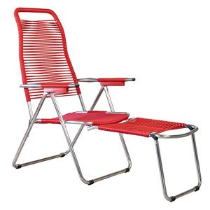 Spaghetti Fußstütze rot matt Aluminium