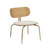 Curious Loungesessel Eiche/Messing Teddy White