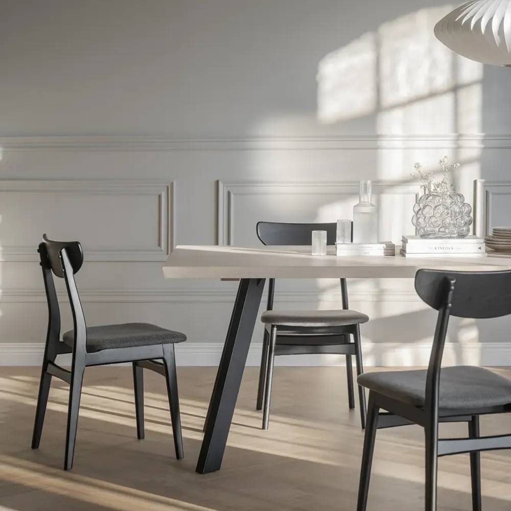 Rodham Stuhl schwarz Eiche/dunkelgrau