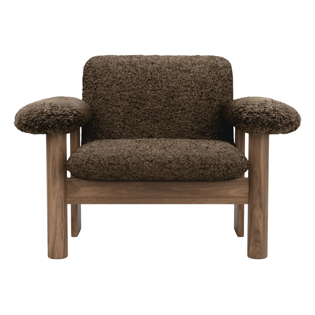 Brasilia Loungesessel Nussbaum Massiv Sheepskin Nevotex Root
