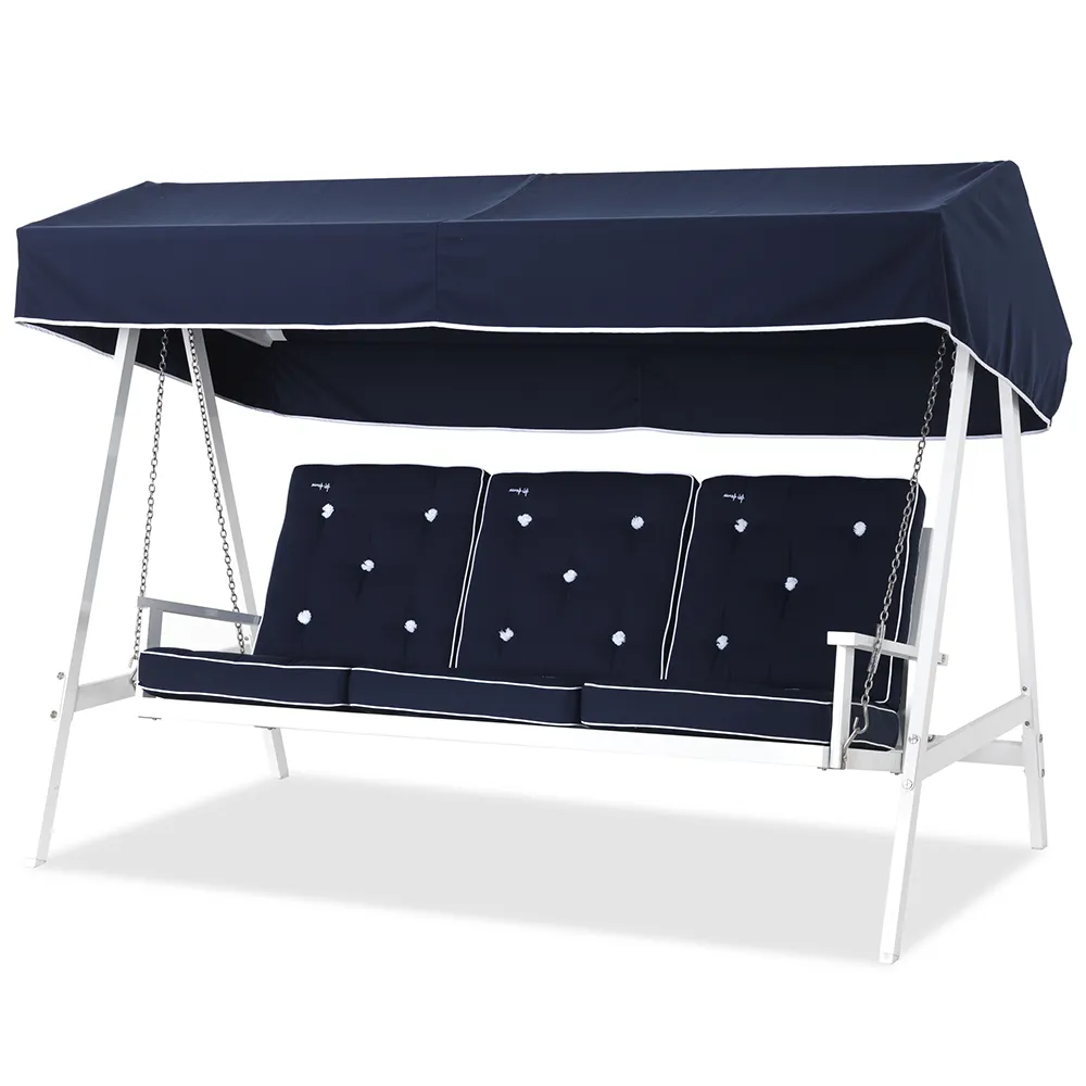Schaukelsofa Weiß Aluminium