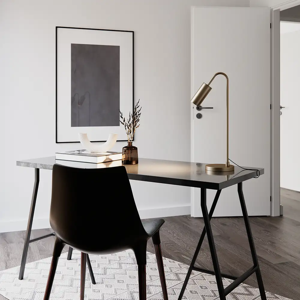 Curve Tischleuchte Matt Gold