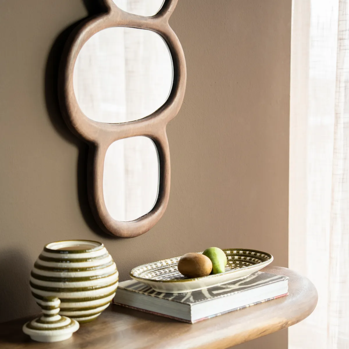 Katachi 39,5x3x79 cm Glas & Walnoot Holz Braun