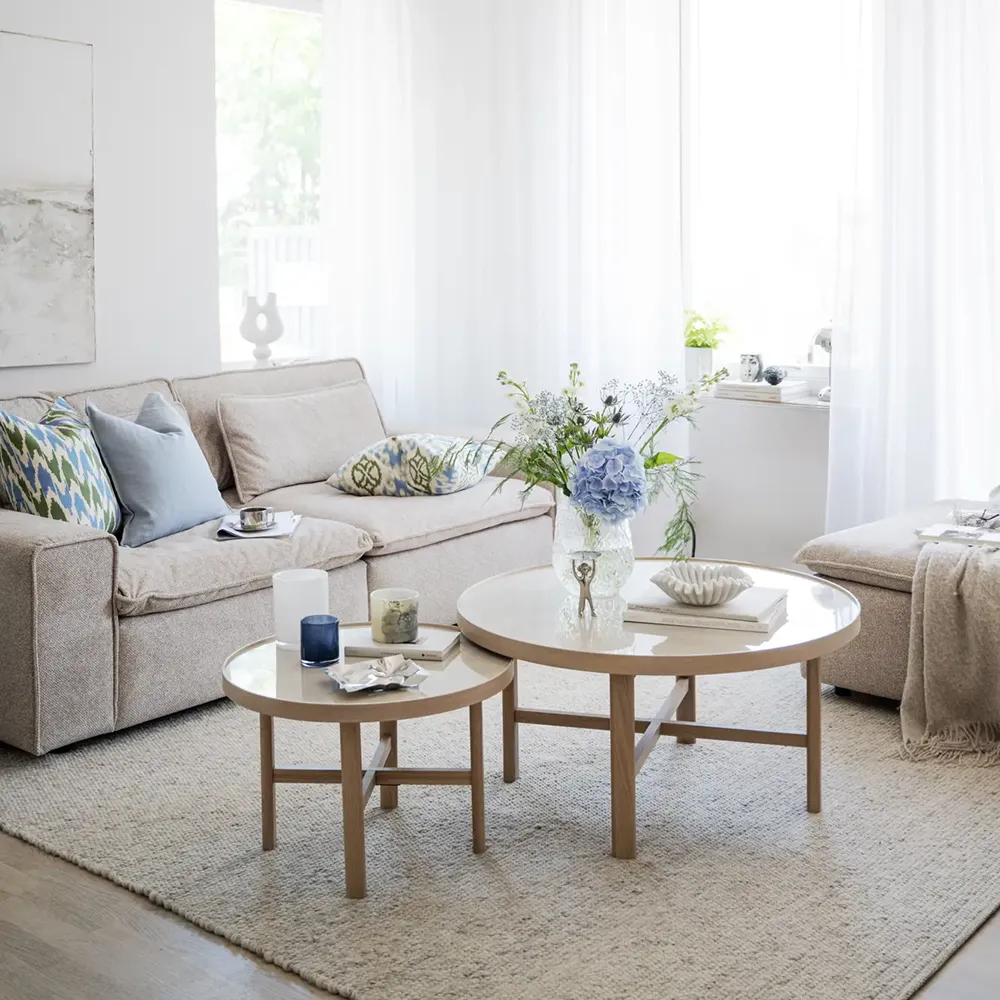 Marsden Couchtisch Ø60 cm Keramik/weiß pigmentierte Eiche