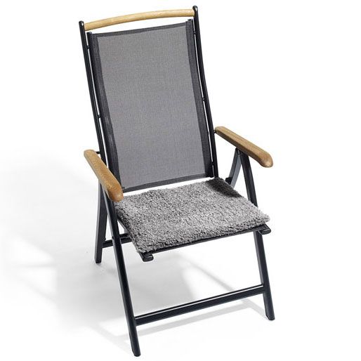 Sitzkissen 45X45Cm Schafsfell Grau Fritab