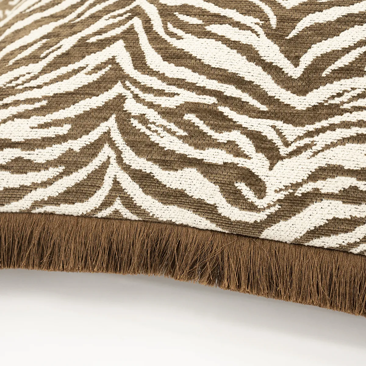 Dekokissen mit Fransen Tigra Brown 40x60 cm