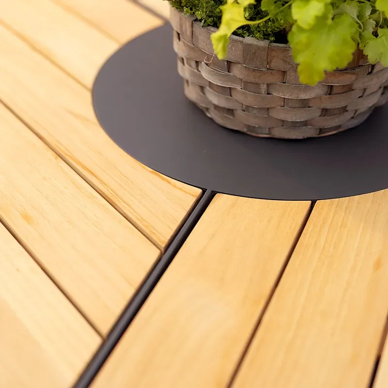 Peace Wood esstisch 150 cm anthrazit / teak