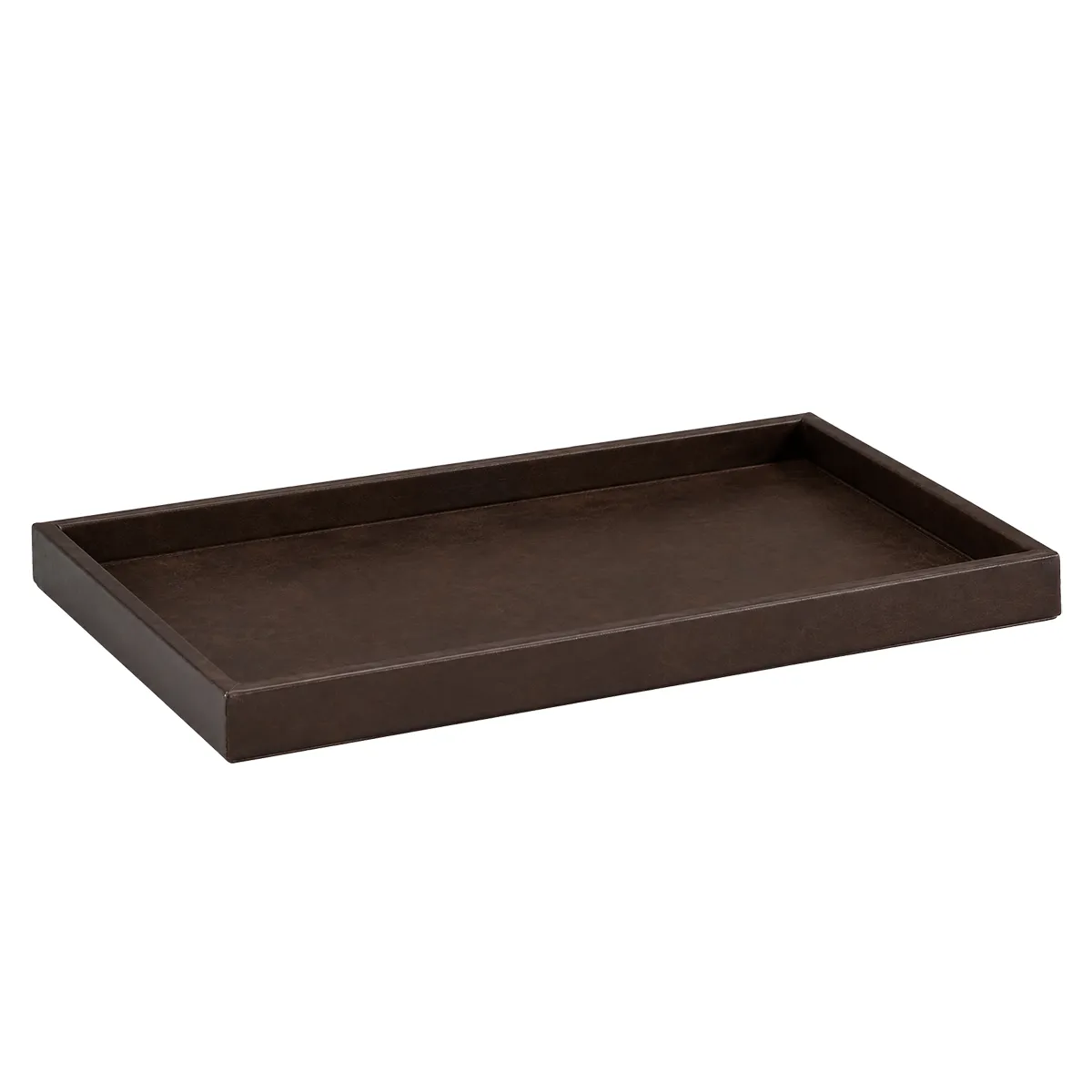 Dekotablett aus Leder Montero S Deep brown