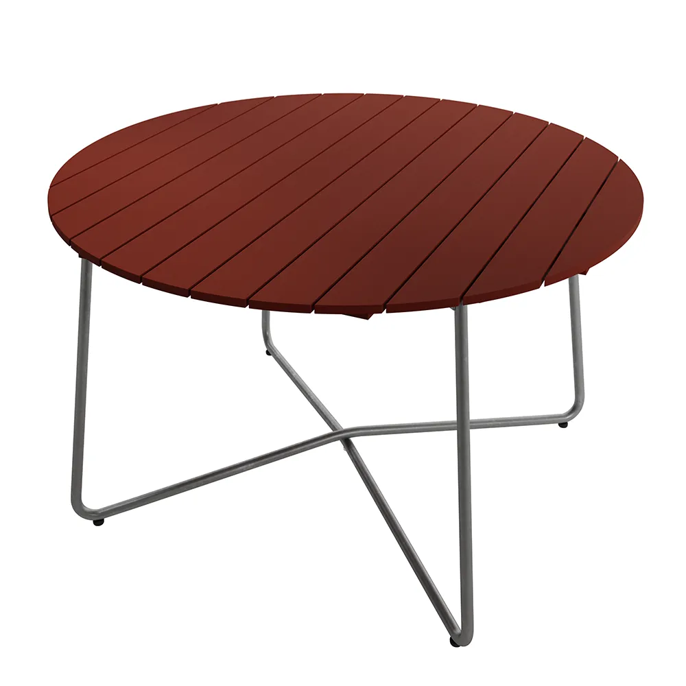 9A Tisch 120 cm Dunkelrot / Feuerverzinkt