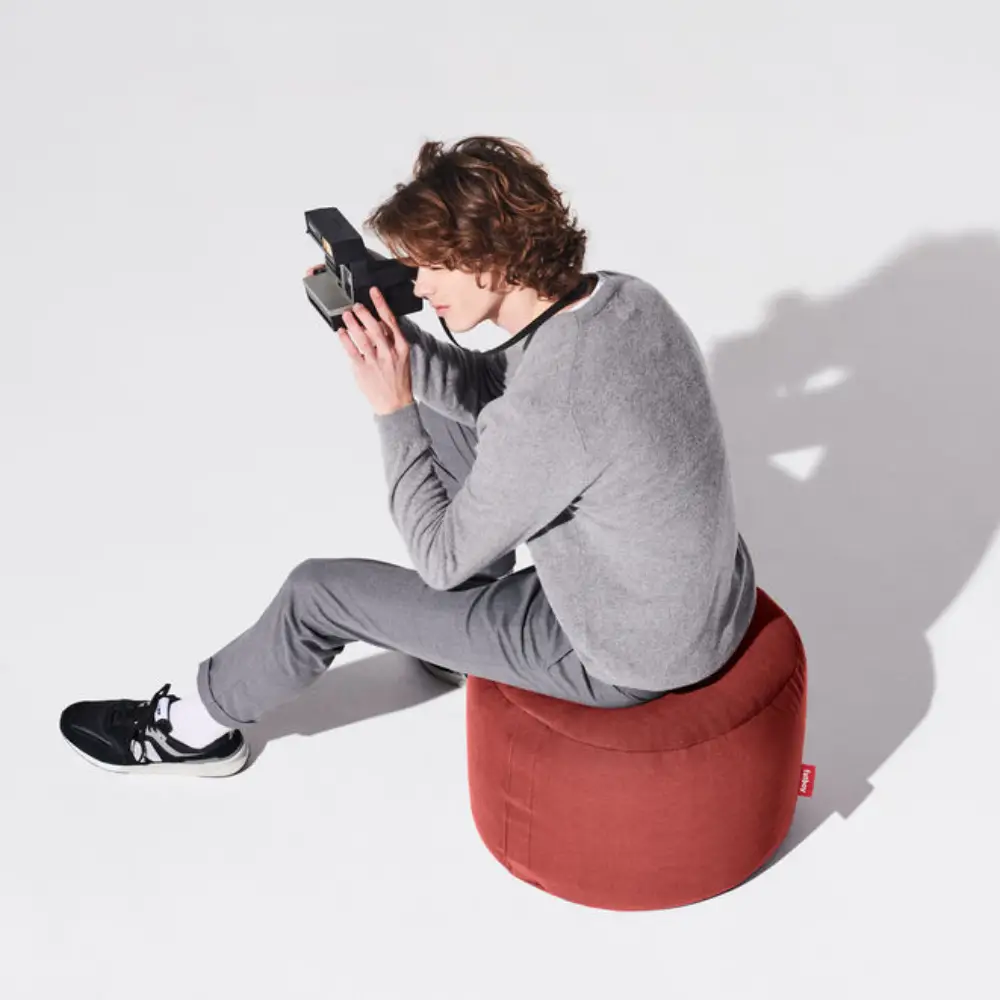 point canvas recycled Puff merlot red