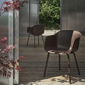Fiber Outdoor Stuhl mit Armlehne Anthracite Black 