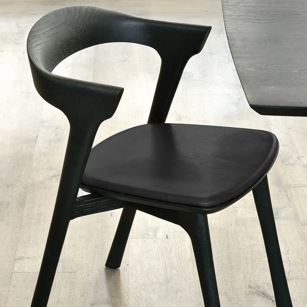 Book Dining Chair schwarze Eiche/schwarzes Leder
