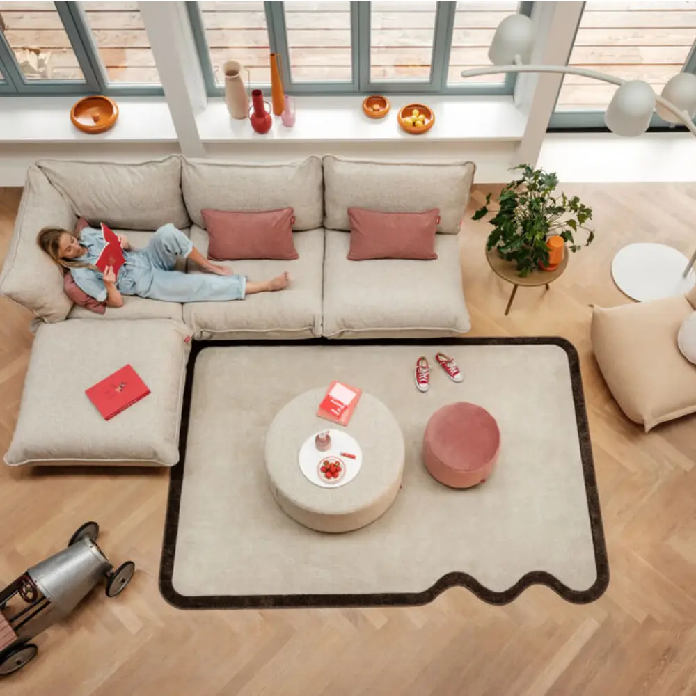 sumo fußbank boucle recycled beige