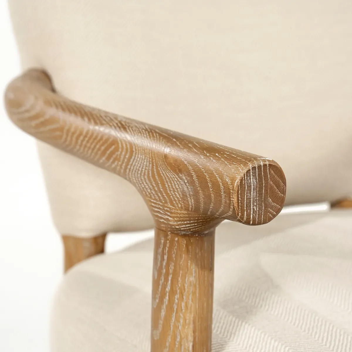 Sessel aus Eschenholz Glenn Herringbone Beige
