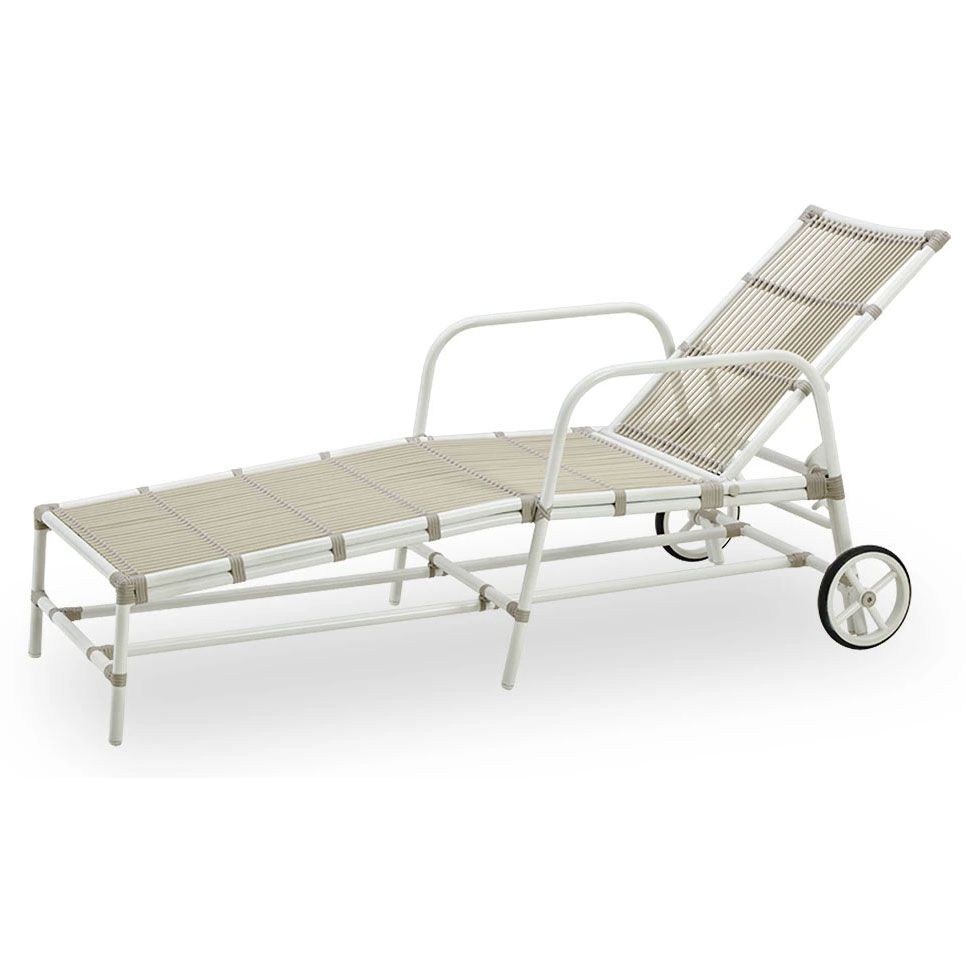 Sonnenbank Josephine Rattan Weiß/Beige