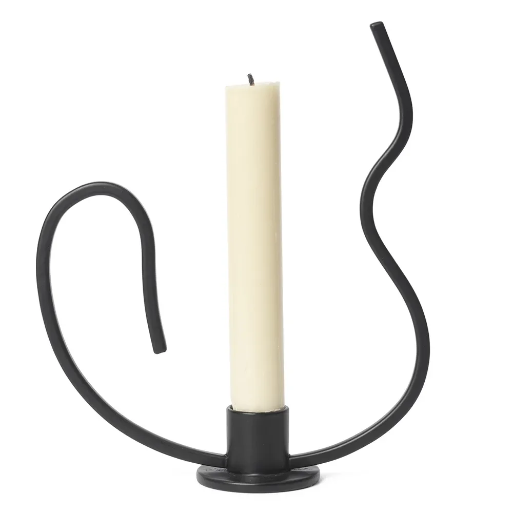 Ferm Living, Valse Kerzenständer niedrig Black