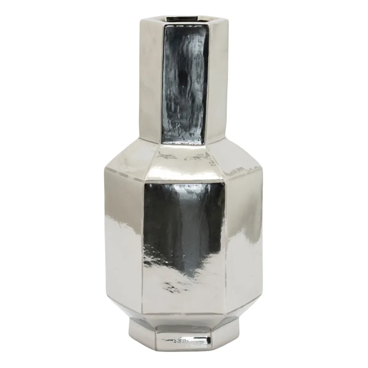 Axis small Vase 19x17x39 cm Steingut chorme