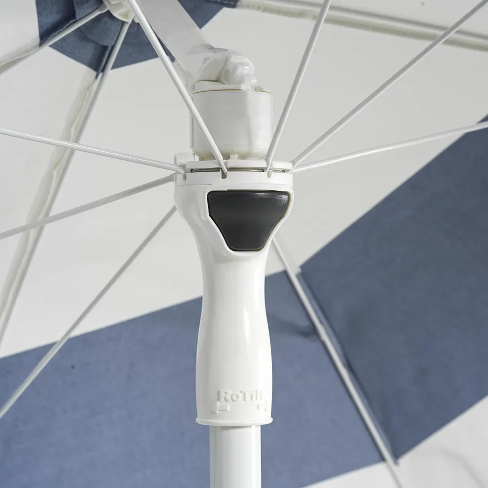 Follina Strandschirm 180 cm Blau-Weiß gestreift