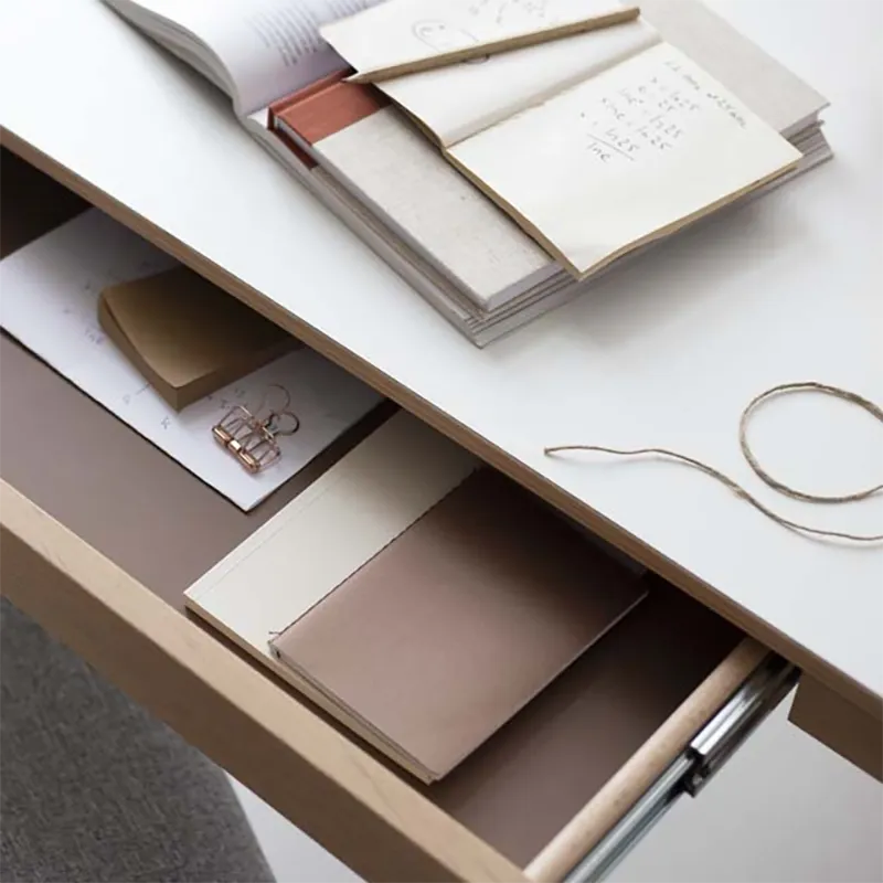 Sm131 Schreibtisch Eiche Weiß Öl/Schwarz Nano-Laminat 115X55X74Cm 