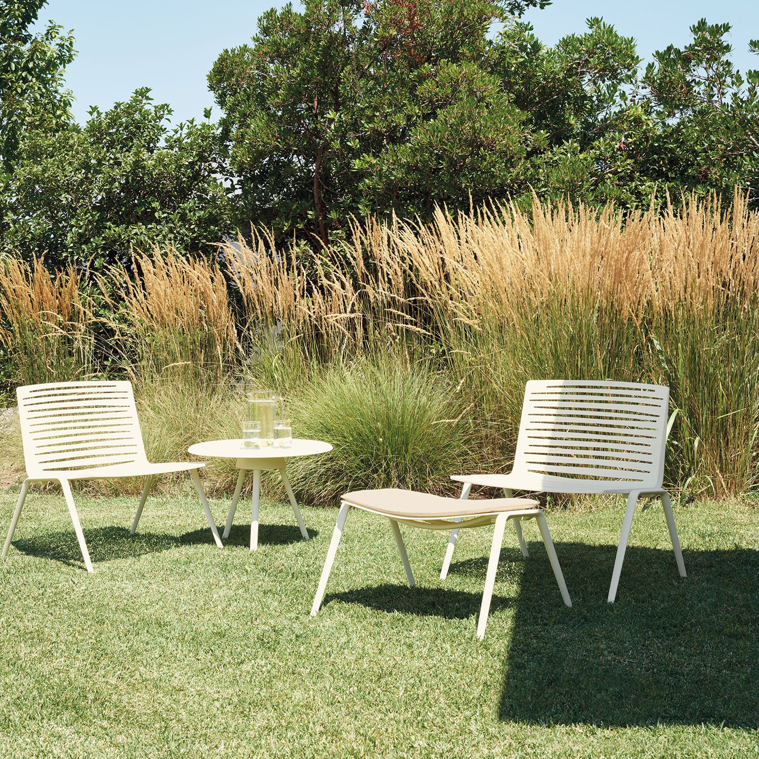 Zebra Fußhocker Weiß