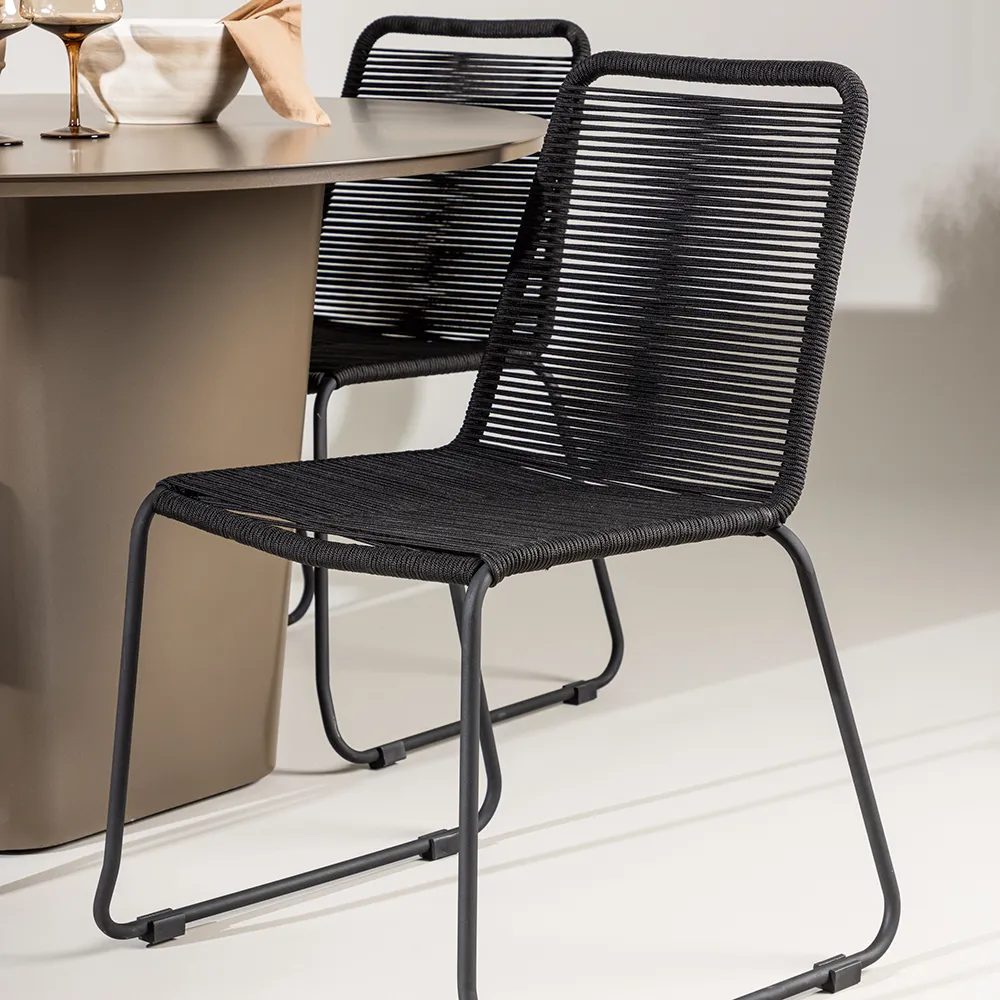 Lindos Dining Chair schwarz 2er-Pack 