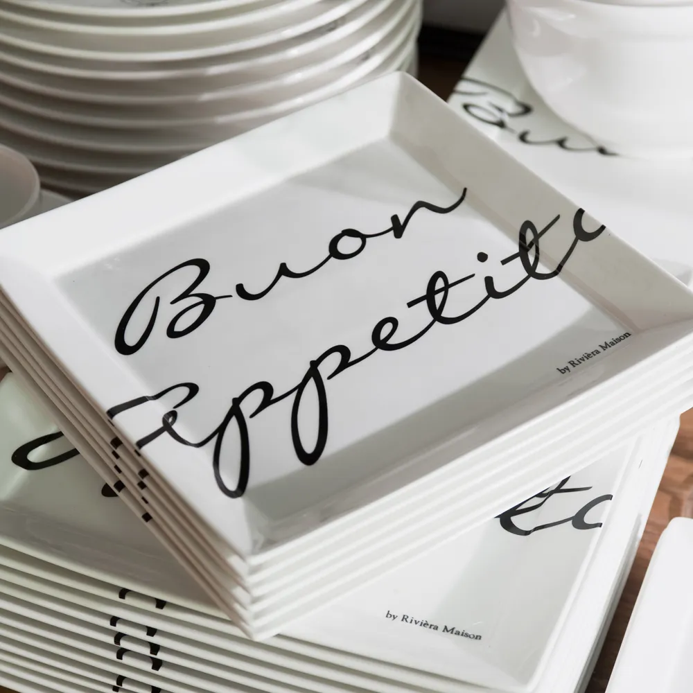 Buon Appetito quadratischer Teller 22 x 22 cm