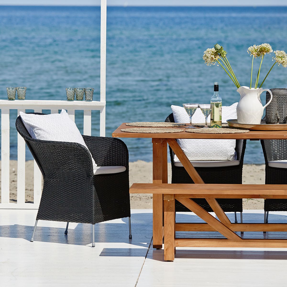 George Bank 220 cm Teakholz