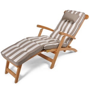 Woodline Ruhesessel kissen Taupe gestreift