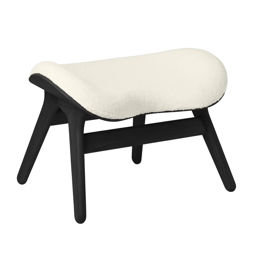 A Conversation Piece Ottoman Fußhocker Black Oak/Teddy White