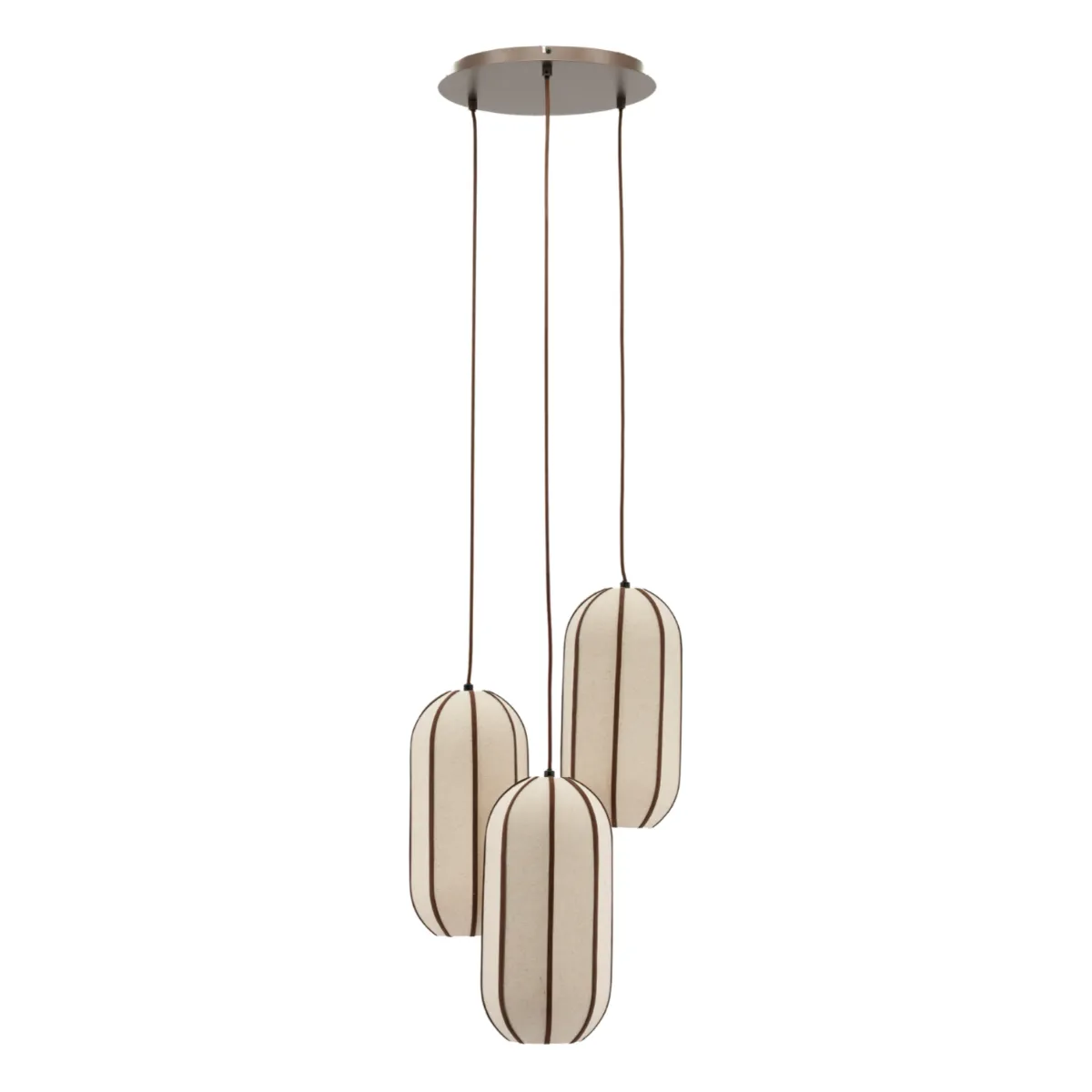 Cocoon cluster round Pendelleuchte 43x43x149 cm IJzer, leer & linnen Natur