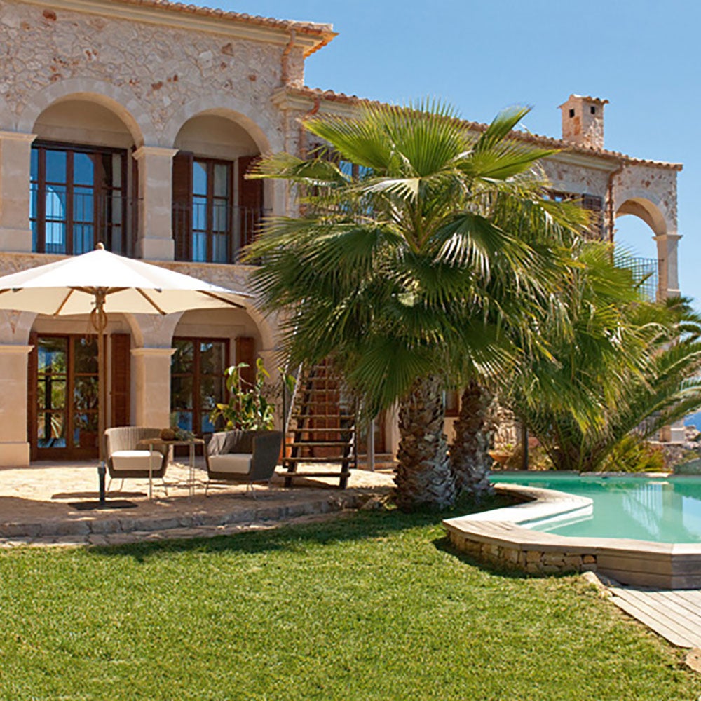 Teakholz-Sonnenschirm 300 cm Kat.5 652 Silber