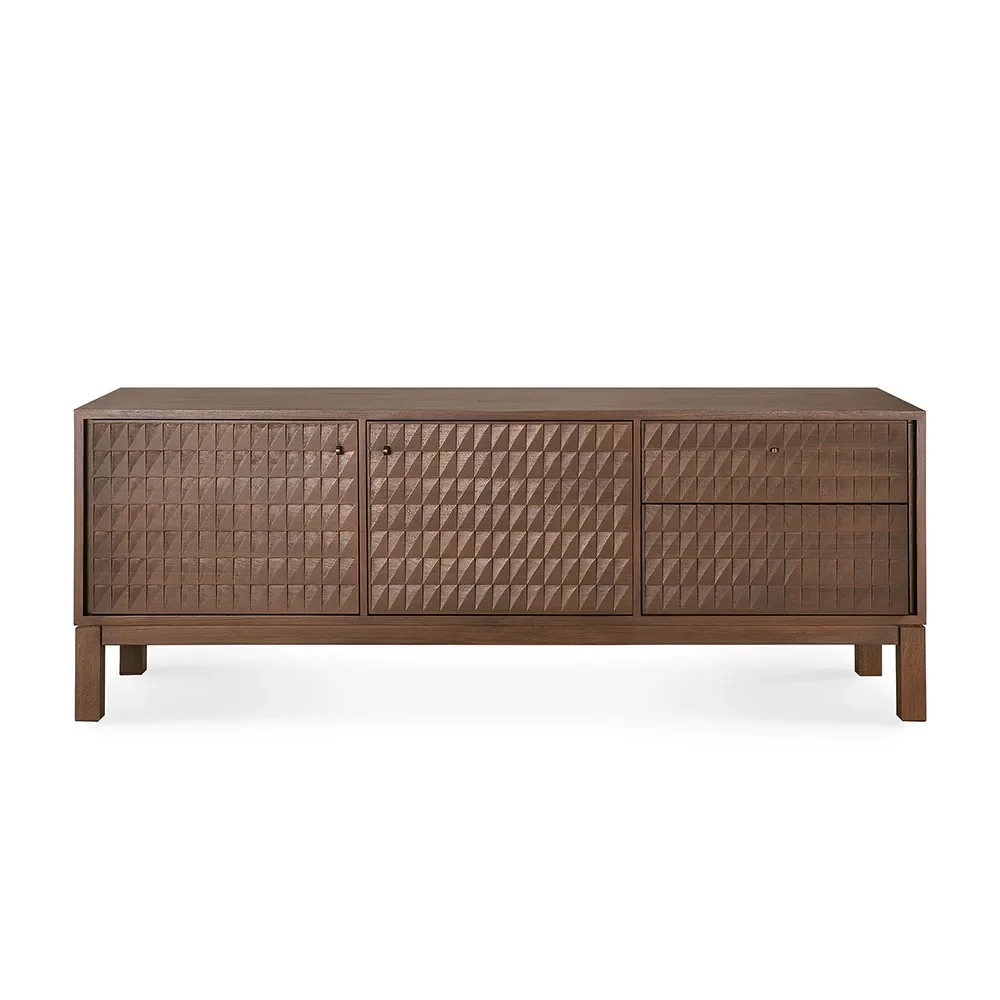 TV-Lowboard aus Teak Sono Light Brown L160 cm