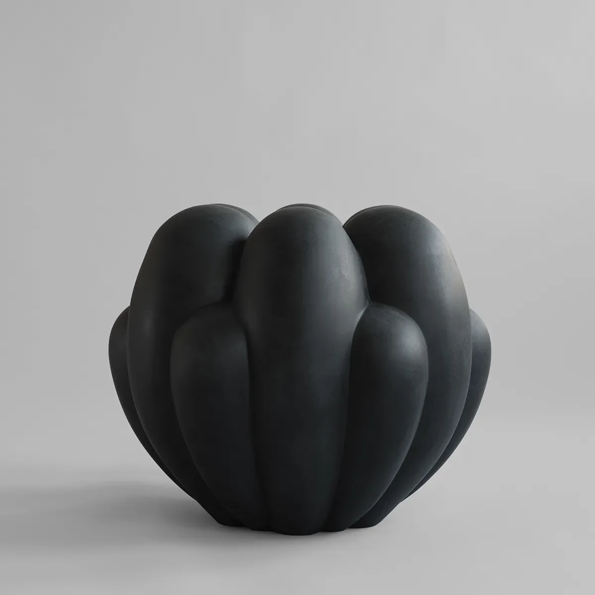 Handgefertigte Vase Bloom Big Black H44 cm