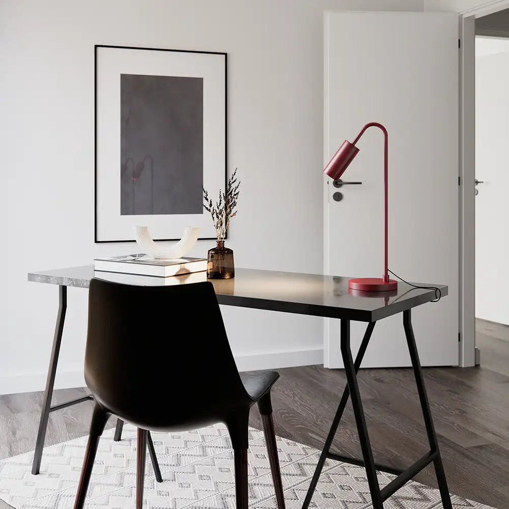 Curve Tischleuchte Dunkelrot