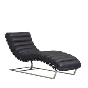Cliff Chaiselongue aus Leder – Schwarz