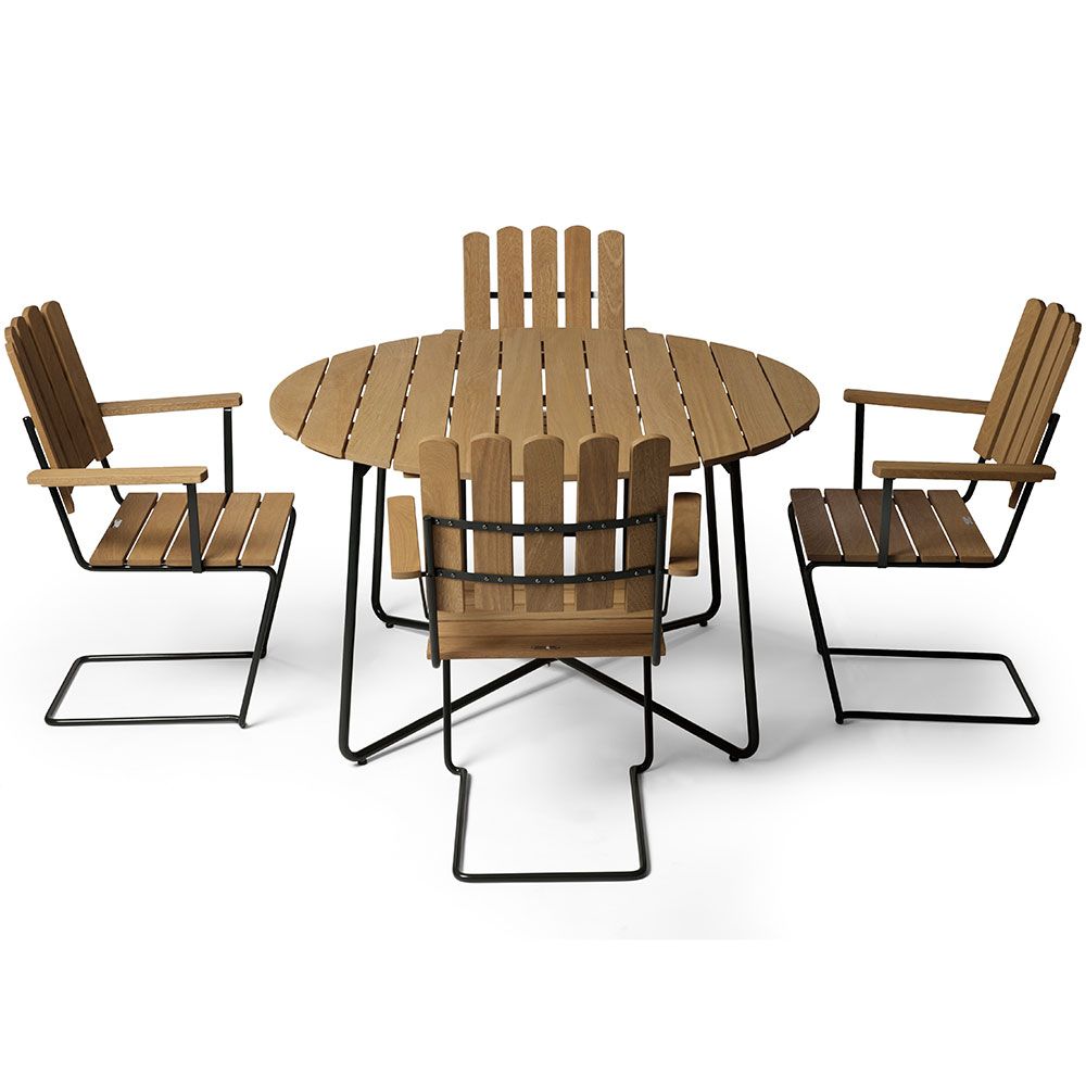 A2 Sessel Geölte Eiche/Dunkelgrünes Gestell