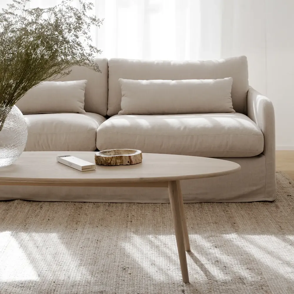 Tompkins Couchtisch 150x60 cm weiß pigmentierte Eiche