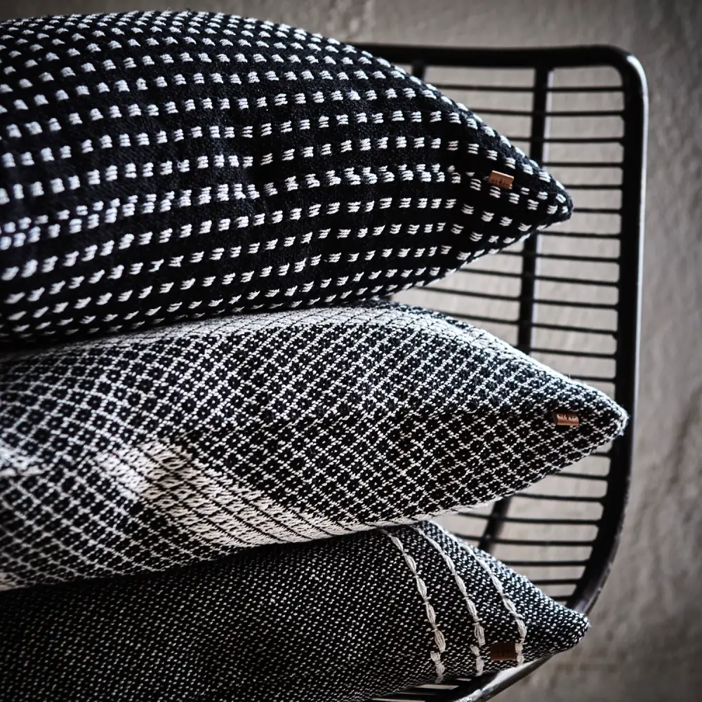 ANNA Kissenbezug schwarz/natur 50x50 cm