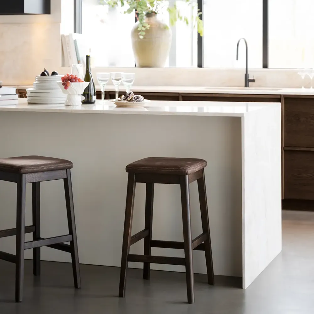 Livermore Barhocker braun Eiche/Leder