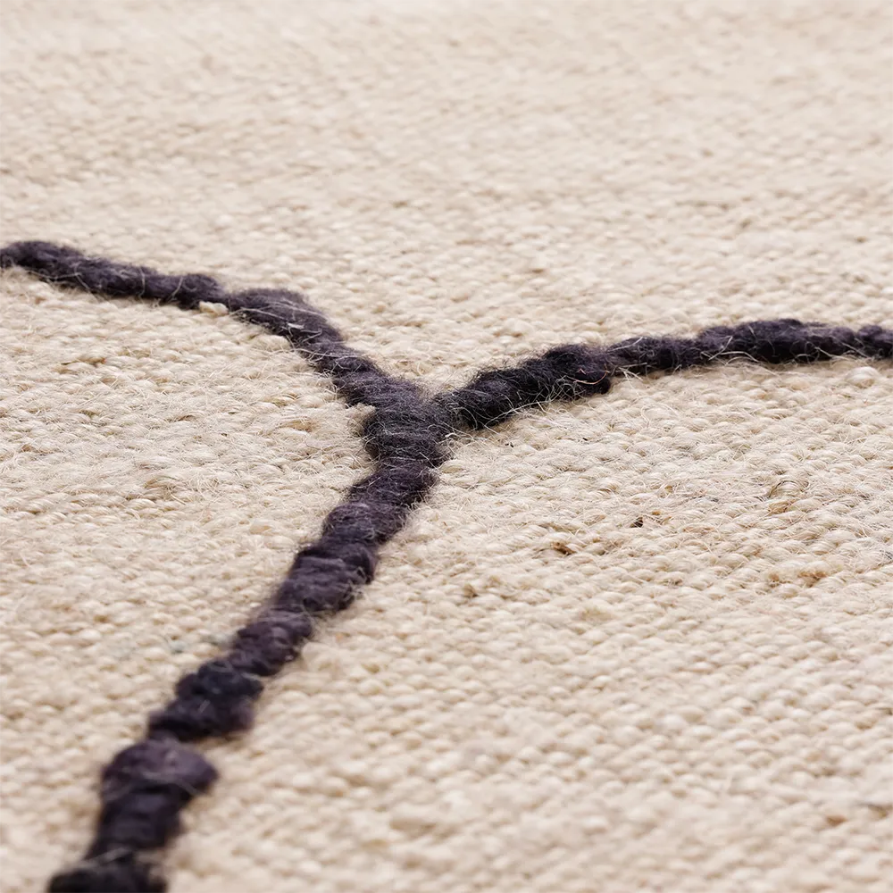 Handgewebter Teppich aus Jute Gesso Off-White 140x200 cm