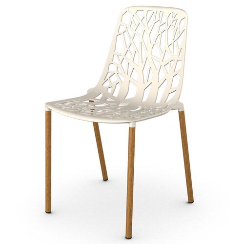 Forest Esszimmerstuhl mit Iroko gepolsterten Beinen Creamy White